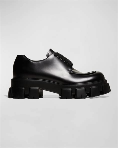 prada monolith derby shoes.